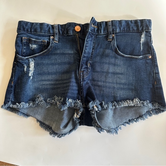 H&M Denim Raw Edge Cutoff Shorts Sz 4 - Picture 1 of 13